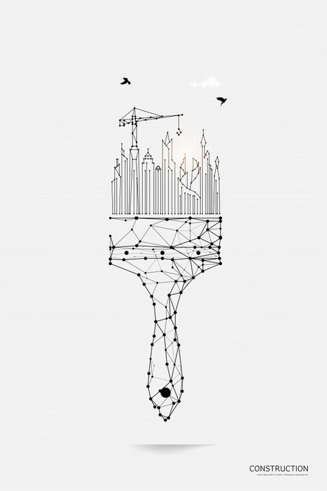 Architecture Abstract Art, Civil Engineering Tattoo, Smart City Drawing, Architecture Abstract Drawing, Future City Drawing Easy, Dream City Drawing, Architecture Art Abstract, Line Art Architecture, City Line Drawing