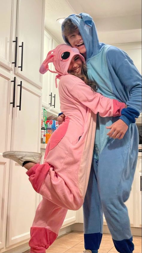 cute halloween stitch couple costume, angela and stitch halloween costumes, couple costume, stitch onesie, Onesie Pajamas for Adults Stitch Costume Cosplay, homewear onesie stitch, cute stitch merch Couple Pijama, Couples Items, Matching Pjs For Couples, Photos Couple Mignon, Matching Stuff, Stitch Costume, Halloween Sleepover, Cute Couples Costumes, Matching Halloween Costumes