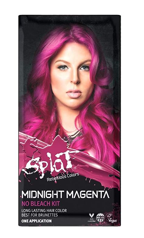 Splat Midnight Magenta, Midnight Hair Color, Midnight Hair, Purple Ombre Hair, Semi Permanent Hair Color, Brunette Color, Hair Rinse, Color Your Hair, Color Kit