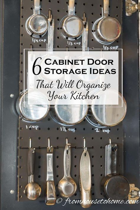 6 Cabinet Door Storage Ideas That Will Organize Your Kitchen Bathroom Door Storage Ideas, Cabinet Door Storage Ideas, Bathroom Door Storage, Door Storage Ideas, Kitchen Remodel Diy, Cabinet Door Ideas, Inside Kitchen Cabinets, Cabinet Door Storage, Diy Cabinet Doors