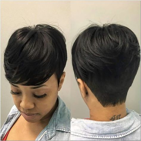 Short Hairstyles For Black Women, Short Weave Hairstyles, Black Women Short Hairstyles, Black Hair Short Cuts, Dunner Wordend Haar, Short Black Hair, Easy Hairstyles For Medium Hair, Short Sassy Hair, Sassy Hair