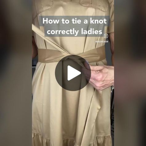 How To Tie A Belt Knot On Pants, How To Tie A Belt On A Dress, How To Tie A Belt Knot, How To Tie A Belt, Belt Knot, Belt Knots, How To Tie A Knot, Belted Pants, Belt Tying