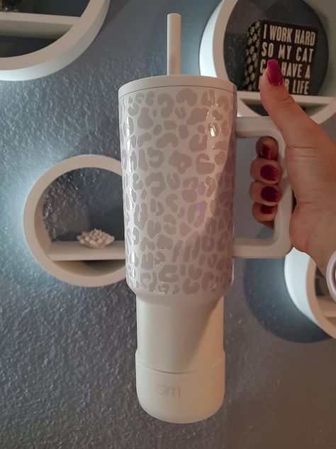 Super cute S I M leopard tumbler. Gimme gimme gimme! 🌟 40 Oz Tumbler With Handle, Leopard Tumbler, Baby Wishlist, 40 Oz Tumbler, Tumbler With Handle, Insulated Cups, Steel Water Bottle, Stainless Steel Water Bottle, Steel Water