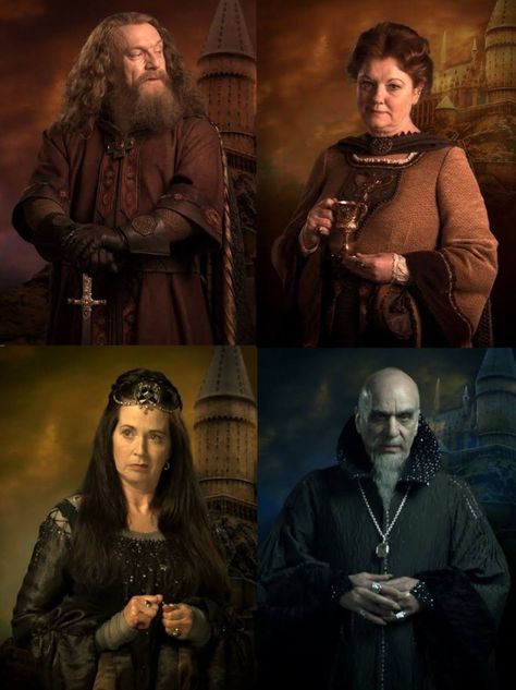 Harry Potter Staircase Portraits, Four Founders Of Hogwarts, Harry Potter 1 Movie, Nagini Harry Potter, Founders Of Hogwarts, Helga Hufflepuff, Film Jurassic World, Harry Potter Portraits, Harry Potter Creatures