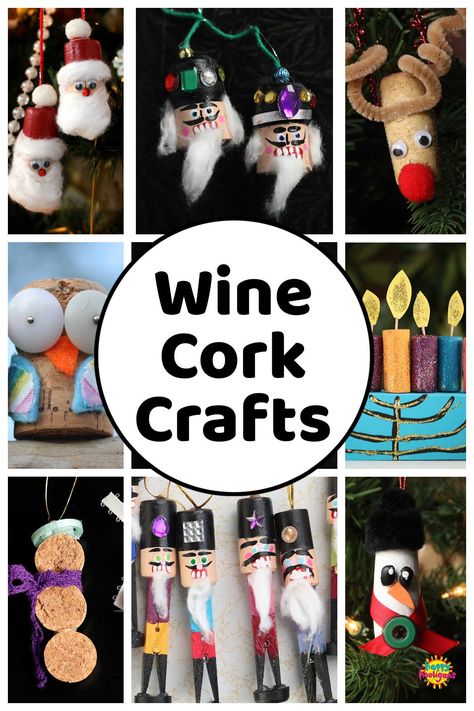 Cool ways to give your corks a second life in the form of adorable ornaments, gifts, kids activities and more! #happyhooligans #WineCorks #CorkCraft #Kids #Crafts #Activities #Cork #Ornaments Christmas Homemade Ornaments, Santa Crafts For Kids, Christmas Cork Ornaments, Mothers Day Crafts Preschool, Santa Craft, Christmas Activities For Toddlers, Nutcracker Christmas Tree, Spring Arts And Crafts, Cork Crafts Christmas