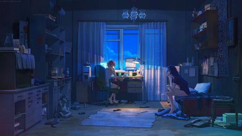 컴퓨터 배경화면, Desktop Wallpaper Art, Scenery Background, Messy Room, Anime Room, For Wallpaper, Anime Artwork Wallpaper, Anime Wallpapers, Summer Wallpaper