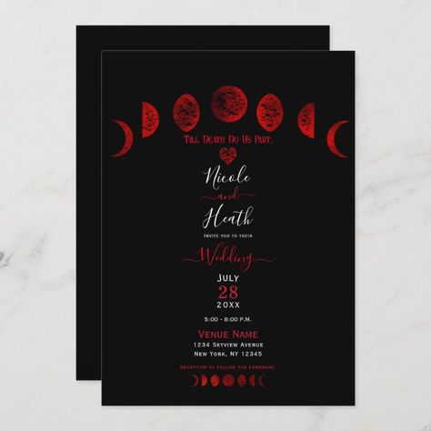 Black Gothic Wedding, Dark Romantic Wedding, Gothic Wedding Theme, Vampire Wedding, Gothic Wedding Invitations, Halloween Wedding Invitations, Red Wedding Theme, Goth Halloween, Goth Wedding