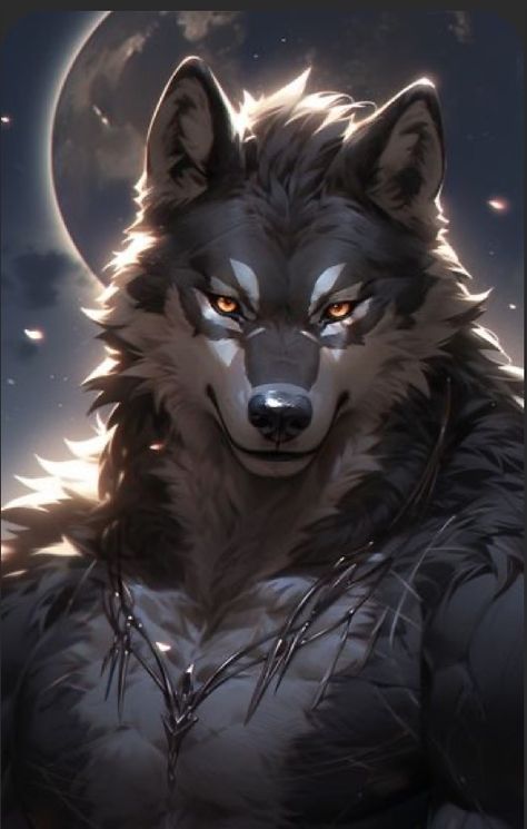 Drawing Werewolf, Anime Werewolf, Werewolf Oc, Werewolf Illustration, Werewolf Drawing, Werewolf Aesthetic, Werewolf Art, Full Moon, Microsoft