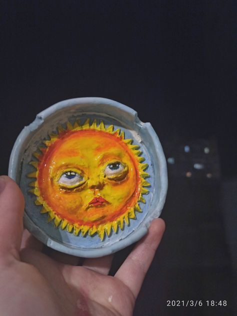 Sun Ashtray, Clay Sun, Diy Air Dry Clay, Sun Shine, Trinket Tray, Dry Clay, Air Dry Clay, Air Dry, Sketch Book