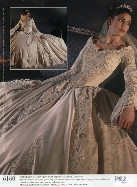 I have always wanted this dress since I was a little girl! 18th Century Wedding Dress, Victorian Ball Gowns, Gold Wedding Gowns, Gold Lace Dresses, Wedding Dress Size 10, Mary's Bridal, Medieval Wedding, Long Sleeve Wedding Dress Lace, Wedding Dresses Corset