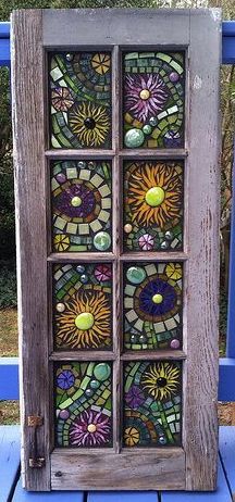 Stained glass mosaic window                                                                                                                                                      More Stained Glass Mosaic Window, Mosaic Window, Mosaic Windows, L'art Du Vitrail, زجاج ملون, Mosaic Garden Art, Mosaic Stained, Mosaic Madness, Art Mosaic