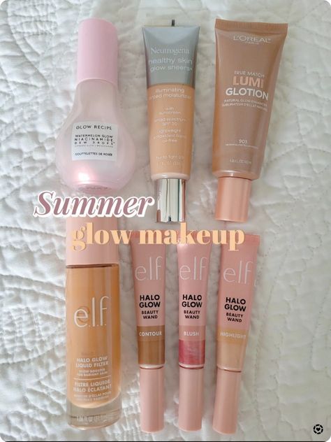 Summer Glow Makeup, Halo Glow, Flot Makeup, Glow Makeup, Makeup List, Makeup Help, Makeup Needs, Glowing Makeup, Makeup To Buy