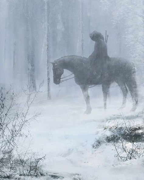 ‘The Wanderer’ Artwork by Eve Ventrue Eve Ventrue, Snow Elf, Dark Christmas, Horse Aesthetic, Colorful Life, Dark Winter, Fantasy Aesthetic, Winter Aesthetic, Winter Is Coming