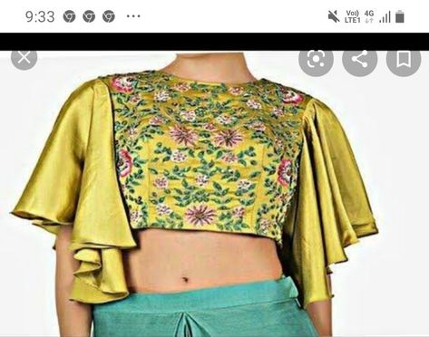 Umbrella Sleeves, Diy Clothes Tops, Bell Sleeve Pattern, Blouse Designs High Neck, Sewing Blouses, Salwar Designs, Sari Blouse Designs, Kids Frocks Design, Frock Dress