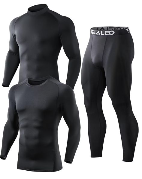 PRICES MAY VARY. 85% Polyester, 15% Spandex Imported New tech material:(1*crew Neck & 1*turtle Mock Neck & 1*pant) ; Multiple combinations, freely combined to meet multiple needs at once. Strong Power for Heat Retention: these long johns for men are specially designed for cold winter days, keep you warm for outdoor activities. Moisture Wicking: our mens thermal underwear set use quick drying light weight fabrics, will help you keep dry and warm all day Name brand quality with unbeatable price, T Bowflex Max Trainer, Baseball Cross, Day Name, Mock Neck Shirt, New Tech, Mens Thermals, Sport Tights, Long Johns, Winter Gear