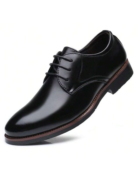 Men's Casual Leather Shoes, Business Dress Shoes, Thanksgiving Day Father's Shoes, Lace-Up Men's Shoes Black         Men Shoes, size features are:Bust: ,Length: ,Sleeve Length: Fancy Black Shoes, Fancy Shoes Men, Fancy Men Shoes, Mens Casual Leather Shoes, Shoes Business, Quince Ideas, Mens Shoes Black, Casual Leather Shoes, Business Dress