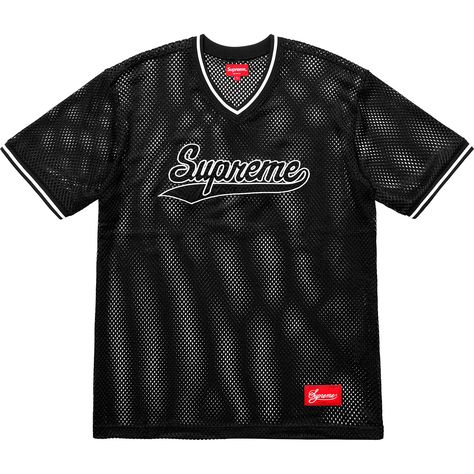 Men's Supreme Mesh Baseball Top in Black. Artsy Street Style, Black Supreme, Supreme Clothing, Baseball Tops, Mesh Jersey, Balls Shirt, Carhartt Workwear, Mesh Shirt, Clothing Essentials