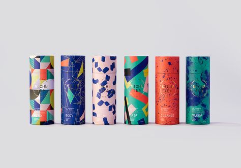 28 Examples of Geometric Elements on Packaging — The Dieline | Packaging & Branding Design & Innovation News Tea Packaging Design, Blog Design Inspiration, Design Café, Tea Design, Design Brochure, Tea Brands, Tea Packaging, Packaging Labels Design, Coffee Packaging