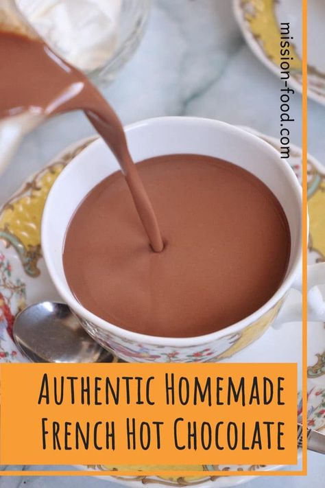 French Hot Chocolate Recipe, French Hot Chocolate, Sipping Chocolate, Hot Drinks Recipes, Hot Cocoa Recipe, Hot Chocolate Drinks, Cocoa Recipes, Chocolate Caliente, Chocolate Recipe