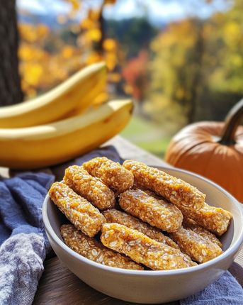 Banana & Pumpkin Chews for Dogs are healthy, homemade treats your pup will love. Easy recipe with natural ingredients. Try it today! Natural Dog Treats Recipes, Dog Treats Homemade Pumpkin, Banana Dog Treat Recipe, Pumpkin Yogurt, Banana Treats, Pumpkin Oats, Dog Biscuit Recipes, Easy Dog Treats, Healthy Dog Treats Homemade