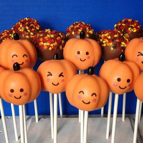 Thanksgiving Cake Pops, Fall Cake Pops, Fun Cake Pops, Cute Ghost Pumpkin, Pumpkin Cake Pops, Miss Cake, Postres Halloween, Cake Pop Designs, Halloween Cake Pops