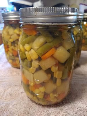 Adventures with Angela - A Hot Mess of Homesteading and More...: Canning Mixed Veggies Canning Mixed Vegetables Recipes, Canning Mixed Vegetables, Canning Corn Recipes, Canned Mixed Vegetables, Canning Peas, Canning Cabbage, Canned Meals, Canning Carrots, Canning Meals