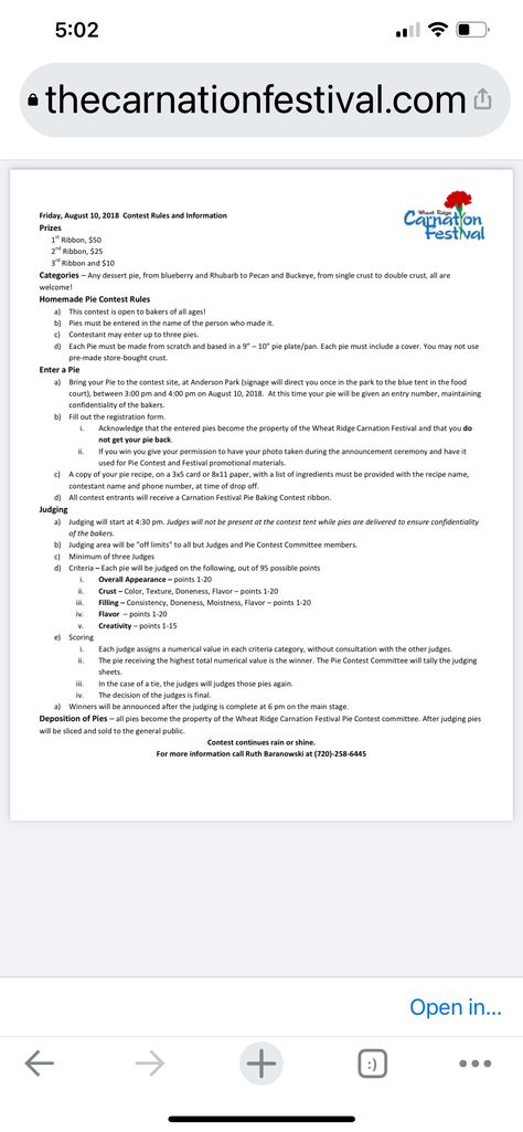 Pie Contest Judging Sheet, Pie Baking Contest, Pie Contest, Baking Contest, Pie Baking, Contest Rules, Fall Fest, Family Engagement, No Bake Pies