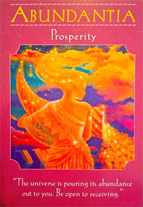 Daily Angel Oracle Card, from the Goddess Guidance Oracle Card deck, by Doreen Virtue, Ph.D: Abundantia ~ Prosperity Abundantia ~ Prosperity: “The Universe is pouring its abundance out to you… Goddess Guidance Oracle, Angel Tarot Cards, Angel Tarot, Angel Oracle Cards, Oracle Card Reading, Angel Prayers, Doreen Virtue, Angel Guidance, Number Meanings