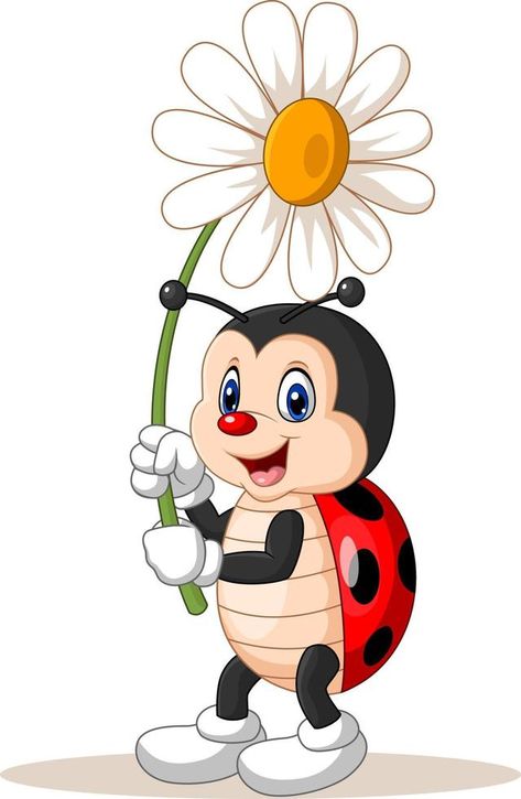 Bug Cartoon, Ladybug Cartoon, Cute Ladybug, Ladybug Crafts, Ladybug Art, Butterfly Clip Art, Art Carte, Simple Cartoon, Cute Clipart