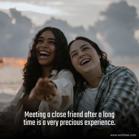 Meeting Friends After Long Time Caption for Instagram - WishBae After Long Time Meet Friend Quotes Funny, After Long Time Meet Friend Quotes Short, Meeting My Best Friend After Long Time, Met After A Long Time Friend Caption, Great Time With Friends Captions, Seeing A Friend After A Long Time Caption, After So Long Time Captions, After Long Time Meet My Bestie, Long Time No See Captions For Instagram