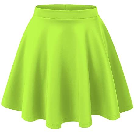 Green Skater Skirt, Flared Skater Skirt, Skater Skirts, Mini Skater Skirt, White Flares, Stretchy Skirt, Party Skirt, How To Make Shorts, Womens Basic