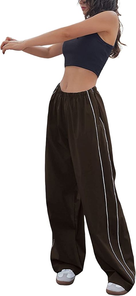 Y2k Track Pants, Parachute Pant, Track Pants Women, Pants Y2k, Y2k Pants, Baggy Cargo Pants, Y2k Clothing, Winter Fits, Street Look