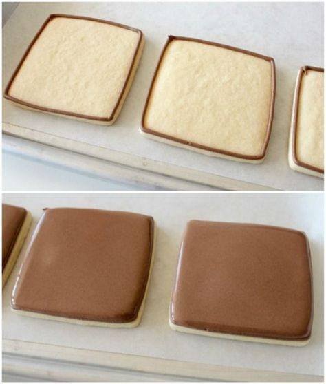 Icing For Decorating Cookies, Chocolate Royal Icing, Flooding Cookies, Royal Icing Recipe, Decorating Cookies, Chocolate Icing, Cookie Icing, Cookie Inspiration, Icing Recipe