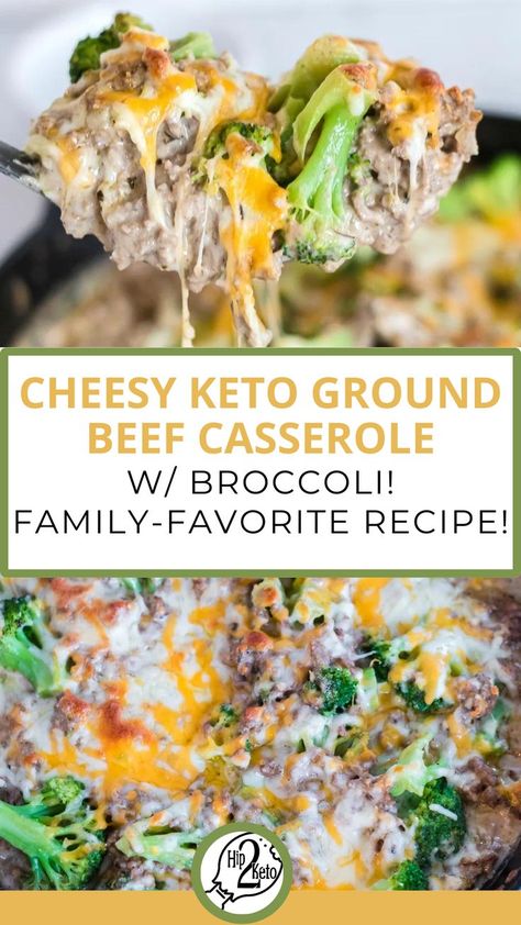 Cheesy Keto Ground Beef Casserole w/ Broccoli | Family-Favorite Recipe! Keto Ground Beef Casserole, Keto Ground Beef, Recipes Ground Beef, Ground Beef Casserole Recipes, Healthy Low Carb Dinners, Healthy Ground Beef, Ground Beef Recipes Healthy, Keto Beef Recipes, Healthy Beef