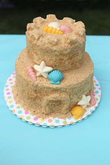 Sandcastle Cake, Beach Theme Birthday Party, Beach Theme Birthday, Beach Birthday Party, Beach Cakes, Fiesta Tropical, Birthday Post, Luau Birthday, Beach Themed Party