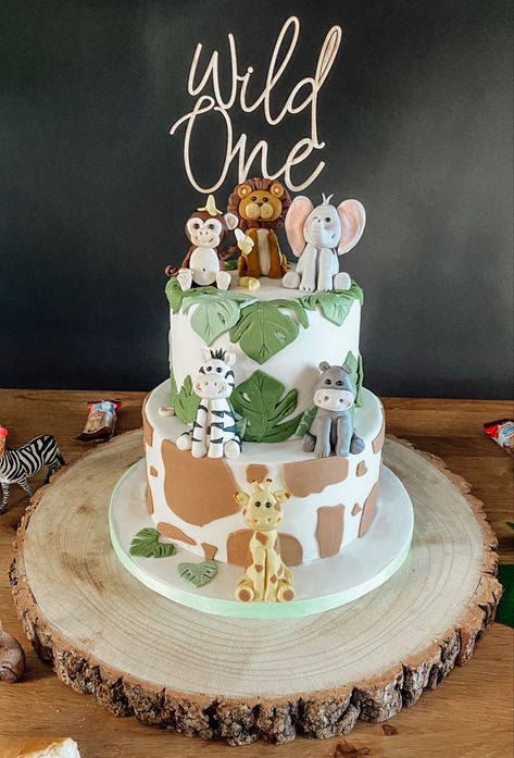 Wild One Cake Ideas, Wild One Birthday Cake, One Birthday Cake, Safari Theme Birthday Party, Wild One Cake, Boys First Birthday Cake, Baby Boy Birthday Cake, Wild Birthday Party, Baby First Birthday Cake