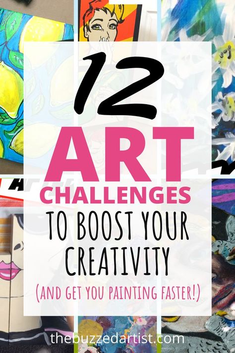 Art challenge ideas that will get you a huge boost in your creativity and get you painting slapping on the canvas faster (plus, have a ton of fun in the process) Art Challenge Ideas, Art Practice Exercises, Digital Art Programs, Challenge Ideas, Art Challenges, Painting Skills, Creativity Exercises, Art Advice, Acrylic Painting Lessons