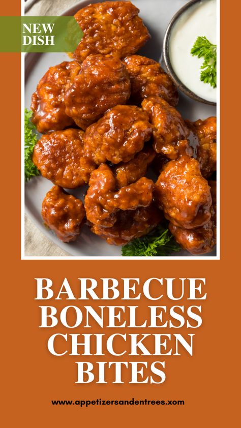 Boneless Chicken Bites, Chicken Bites Appetizers, Bbq Chicken Breast Recipe, Bbq Chicken Bites, Entrees Recipes, Chicken Bites Recipes, Easy Bbq Chicken, Bbq Chicken Breast, Bbq Chicken Crockpot