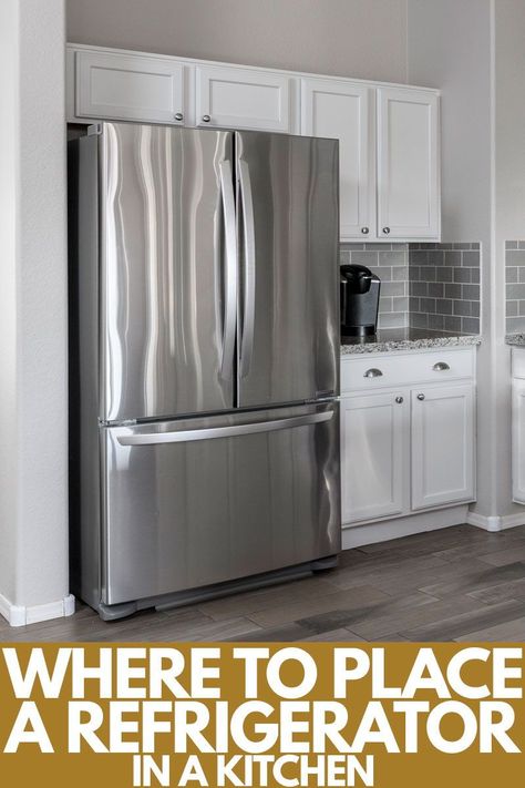 A double door refrigerator properly placed on a kitchen. The kitchen is one of the main features of a house, having the proper organization of your kitchen makes up for your productivity and efficiency when cooking. Modern kitchens are one of the best kitchen designs where you can properly arrange the placement of your appliances and utensils for maximum productivity. In the post, we have the best tips and placement ideas perfect for your kitchen layout. Appliances Storage Ideas, Kitchen Appliance Ideas, Kitchen Appliance Storage Ideas, Narrow Kitchen Layout, Kitchen Appliances Layout, Kitchen Appliances Organization, Refrigerator Ideas, Kitchen Appliance Set, Kitchen Arrangement