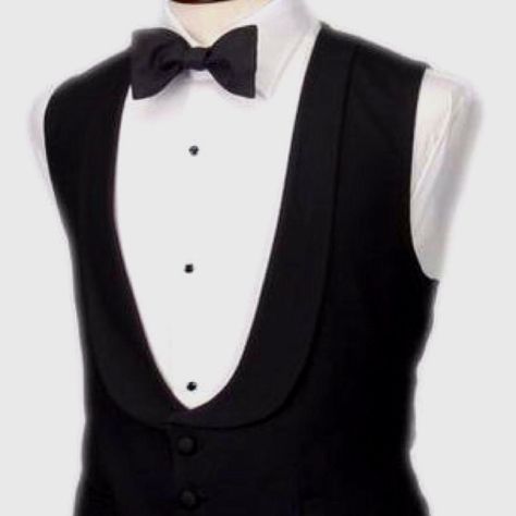 Rare u shaped full back waistcoat with straight bottom. Tuxedo Ideas, Mens Evening Wear, Mens Formalwear, Black Tie Dress Code, Tuxedo Shirt Men, Black Tie Attire, Black Waistcoat, Men's Vests, Waistcoat Men