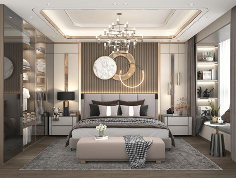 Luxury Ceiling Design, Unique Bedroom Design, Bilik Idaman, False Ceiling Bedroom, Bedroom Interior Design Luxury, Bedroom Door Design, Modern Bedroom Interior, Luxury Bedroom Design, Bedroom False Ceiling Design