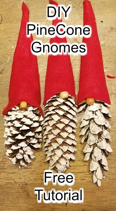 Acorn Gnomes Diy, Pinecone Santas, Pine Cone Gnomes Diy, Pinecone Gnomes Diy, Pinecone Crafts Diy, Large Pinecone Crafts, Pine Cone Crafts Diy, Gnomes Crafts Diy, Pine Cone Gnomes