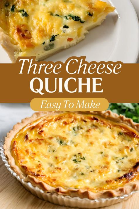 Three Cheese Quiche - If you're on the hunt for a versatile and savory dish that can be enjoyed for breakfast, brunch, or dinner, look no further than the Three Cheese Quiche. Easy Cheese Quiche, Cheese Quiche Recipes Easy, 3 Cheese Quiche, Easy Egg Casserole Recipes, Cheese Quiche Recipes, Three Cheese Quiche, Cheesy Quiche, Quiche Cheese, Egg Casserole Recipes Easy