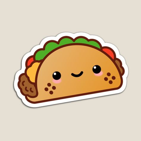 Taco Mexican Food Cartoon Face Imagenes Cute, Taco Drawing, Happy Taco, Food Cartoon, Food Stickers, Cute Doodles Drawings, Cute Fruit, Cartoon Faces, Kawaii Food