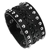 Check this out at Amazon Black Leather Cuff Bracelet, Gothic Bracelet, Metal Spikes, Style Rock, Heart Chain, Braided Leather Bracelet, Leather Cuffs Bracelet, Black Bracelets, Bracelet For Men