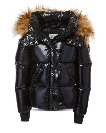 Sam. Girls' Elsa Hooded Down Jacket - Big Kid Black Elsa, Puffer Jacket With Fur, Fur Hood Jacket, Luxury Outerwear, Down Puffer Coat, Black Down, Black Puffer, Kids Coats, Fur Hood