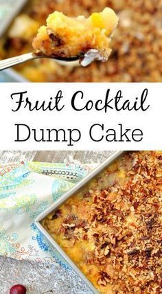 Fruit Cocktail Dump Cake, Recipes With Canned Fruit, Fruit Cocktail Recipes, Easy Fruit Cocktails, Soda Cake Recipe, Blueberry Dump Cake Recipes, Recipes With Fruit Cocktail, Fruit Cocktail Cake, Easy Dump Cake Recipe