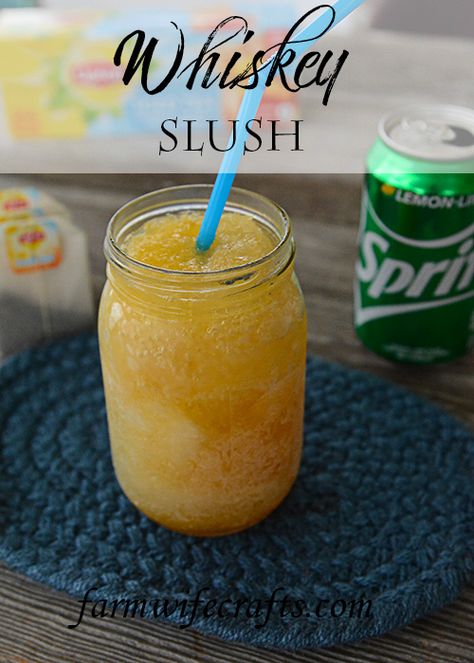 Do you love a good drink recipe that tastes like the holidays?  This Whiskey Slush recipe is your ticket! Whiskey Frozen Drinks, Alcohol Slushies Recipes Frozen Drinks, Whiskey Slush Frozen, Alcohol Slushies Recipes, Whiskey Slush Recipe, Frozen Alcoholic Drinks Recipes, Bourbon Slush Recipe, Whiskey Slush, Alcoholic Slush Recipes