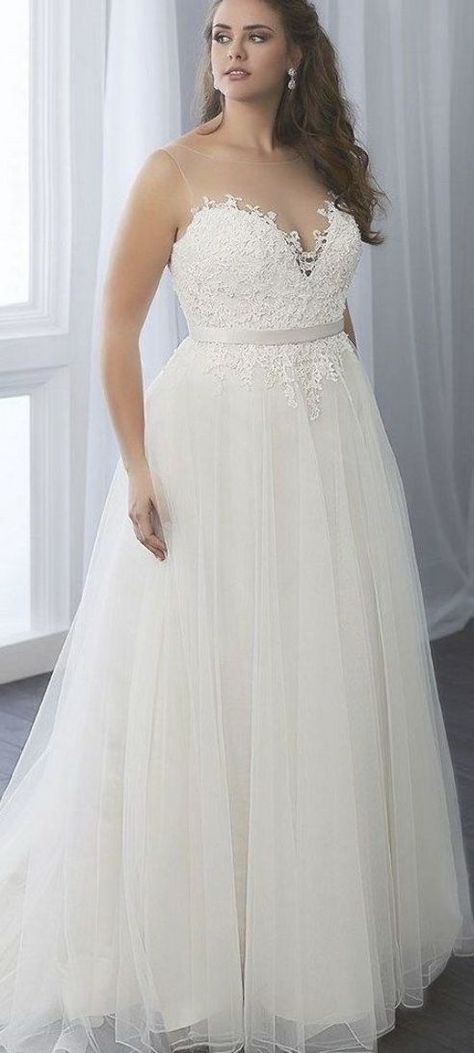 Strapless Wedding Dress Plus Size, Wedding Dresses Bigger Women, Plus Size Aline Wedding Dress, Wedding Dress For Short Women, Wedding Dress Tea Length, Plus Wedding Dresses, 2017 Style, Plus Size Wedding Dresses, Plus Size Wedding Gowns