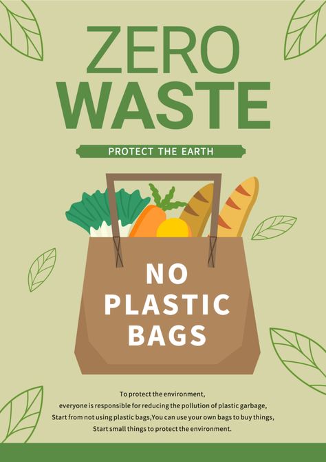 Zero Waste Poster Template Does Not Use Plastic Bags#pikbest#Templates#Poster Waste Poster Design, Zero Waste School, Save Water Poster Drawing, Save Water Poster, Dear Zindagi, Plastic Folders, Water Poster, Poster Drawing, Email Template